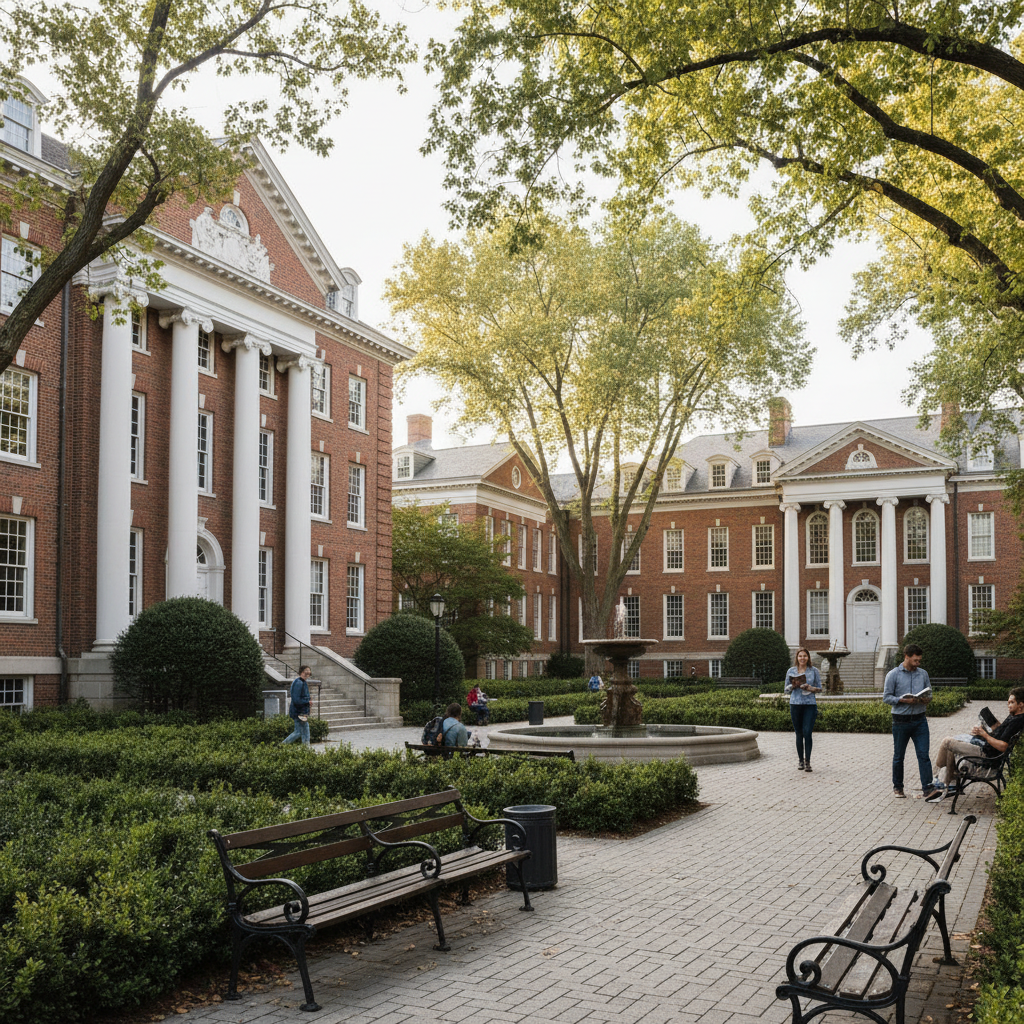 University campus building with classical architecture representing higher education institution