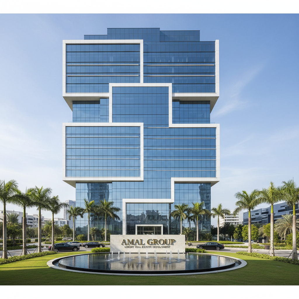 Modern glass office tower in Cairo representing real estate development company